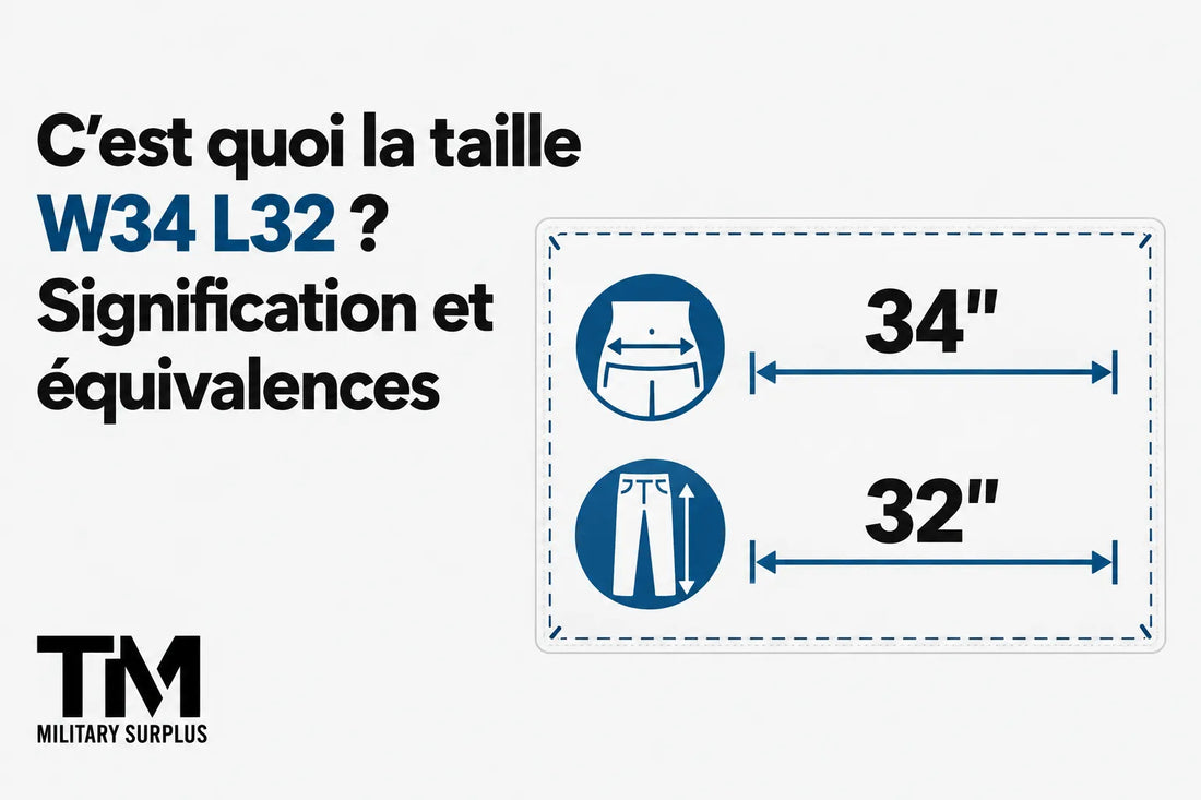 C'est quoi la taille W34 L32 ? Signification et équivalences