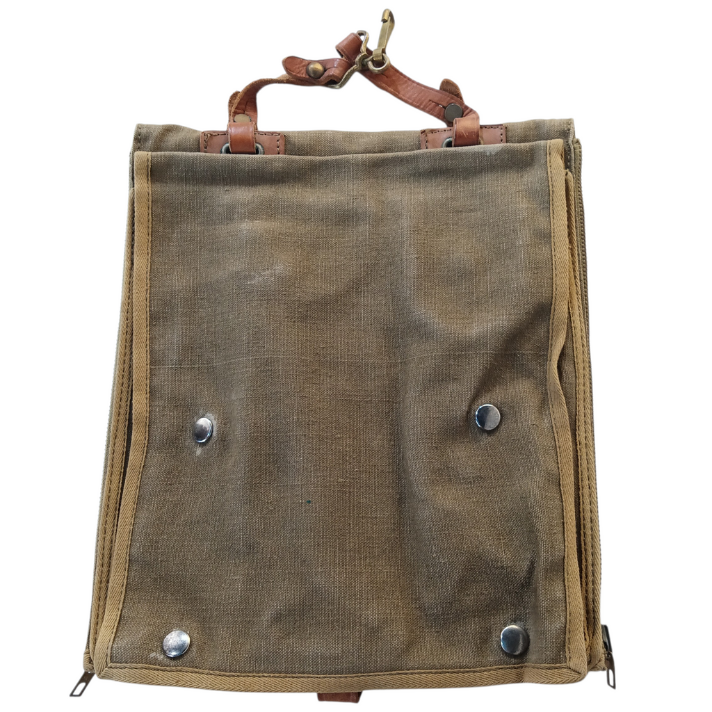 Porte-cartes Armée Française modèle 58 – époque guerre d’Algérie, toile et cuir authentique