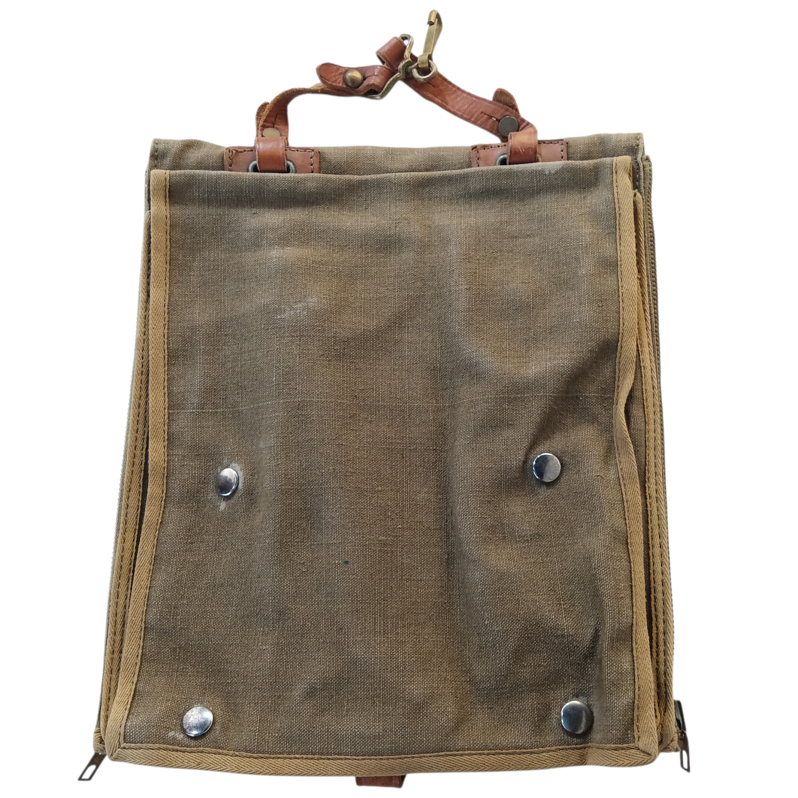Porte-cartes Armée Française modèle 58 – époque guerre d’Algérie, toile et cuir authentique