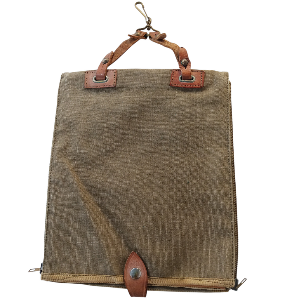 Porte-cartes Armée Française modèle 58 – époque guerre d’Algérie, toile et cuir authentique