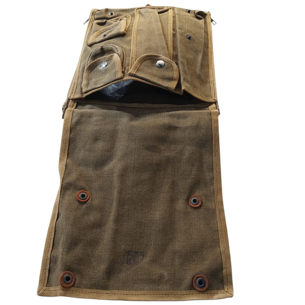 Porte-cartes Armée Française modèle 58 – époque guerre d’Algérie, toile et cuir authentique