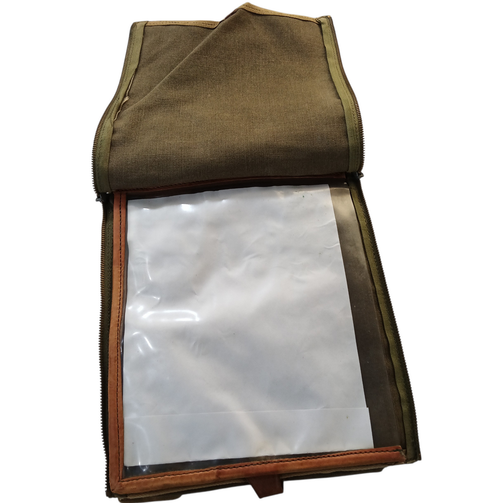 Porte-cartes Armée Française modèle 58 – époque guerre d’Algérie, toile et cuir authentique