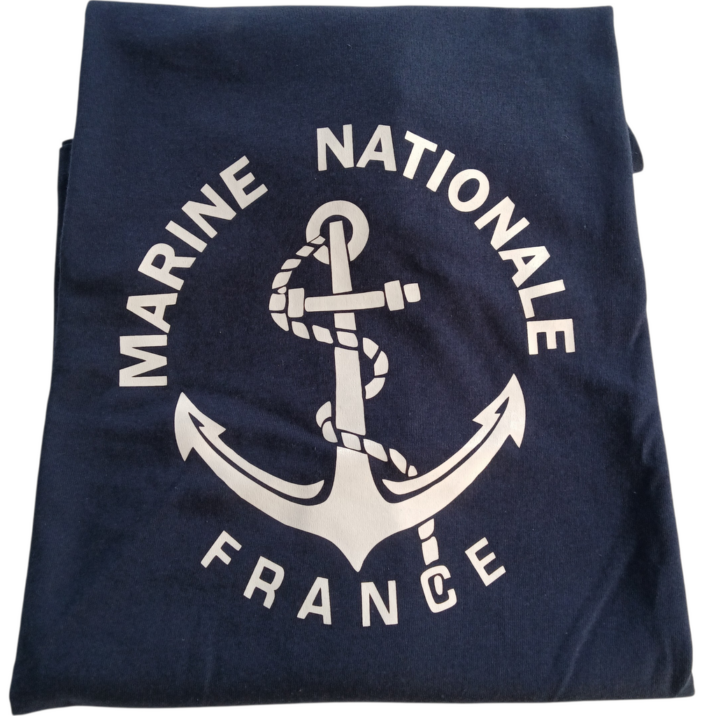 T-shirt Marine Nationale – 100% coton 190 g/m² – Reproduction années 80