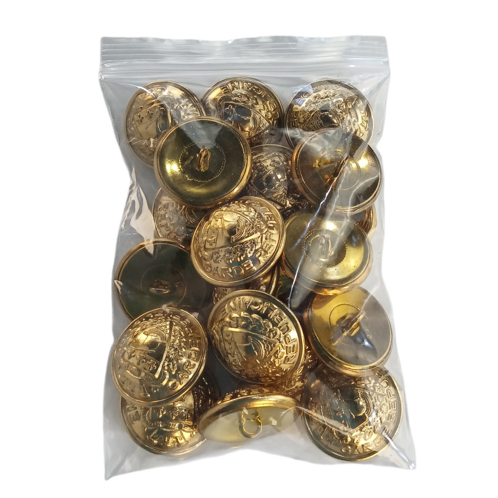 Lot de 20 boutons de la Garde Républicaine de Paris