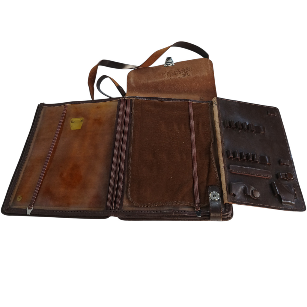 Sacoche porte-documents officier URSS – Cuir marron – 1987