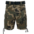 Short Cargo 100% Coton – 7 Poches | Randonnée & Outdoor (Woodland)
