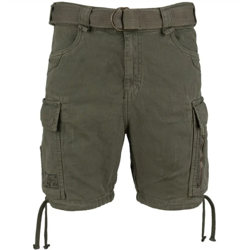 Short Cargo 100% Coton – 7 Poches | Randonnée & Outdoor (Vert)
