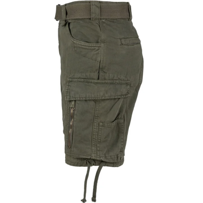 Short Cargo 100% Coton – 7 Poches | Randonnée & Outdoor (Vert)