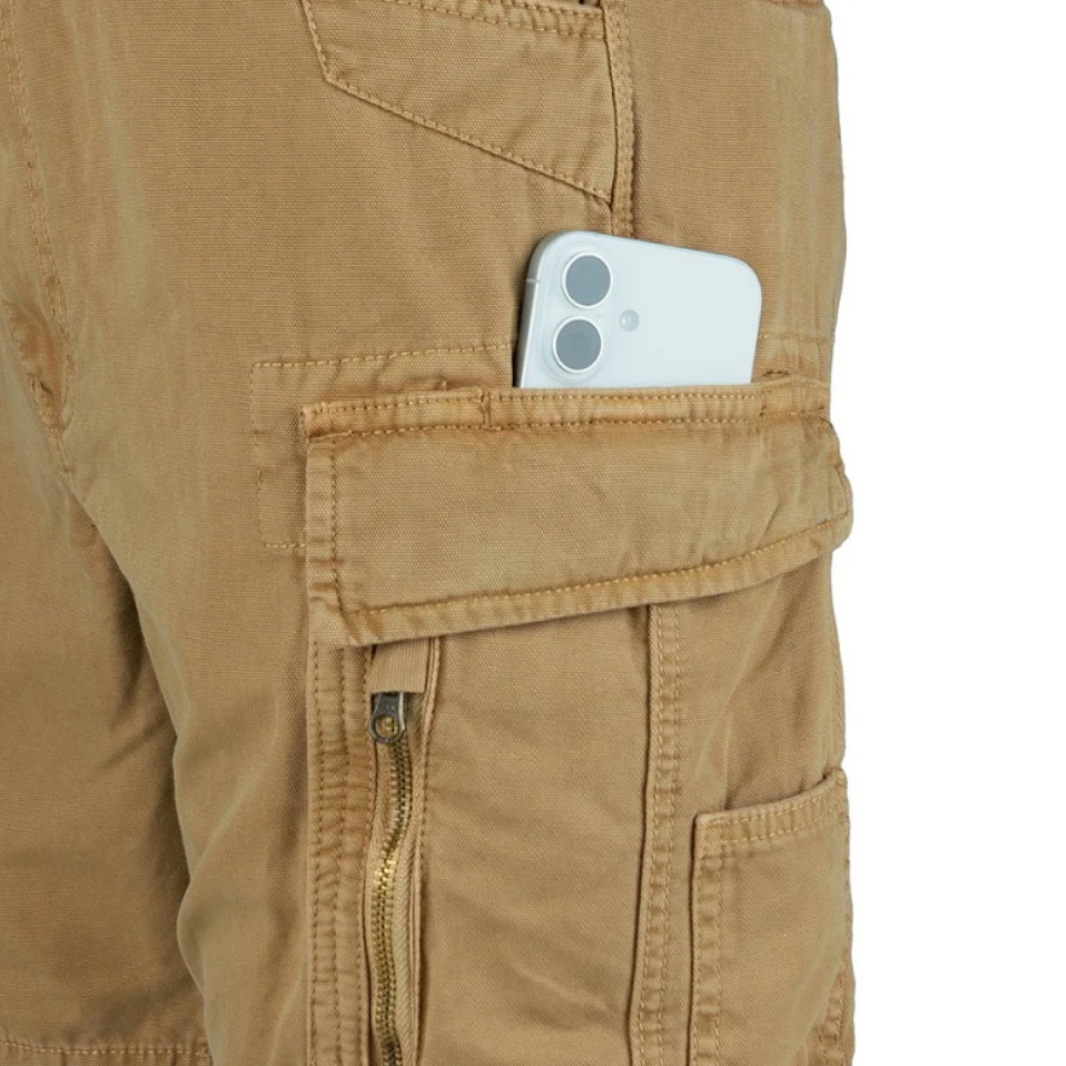 Short Cargo 100% Coton – 7 Poches | Randonnée & Outdoor (Sable)