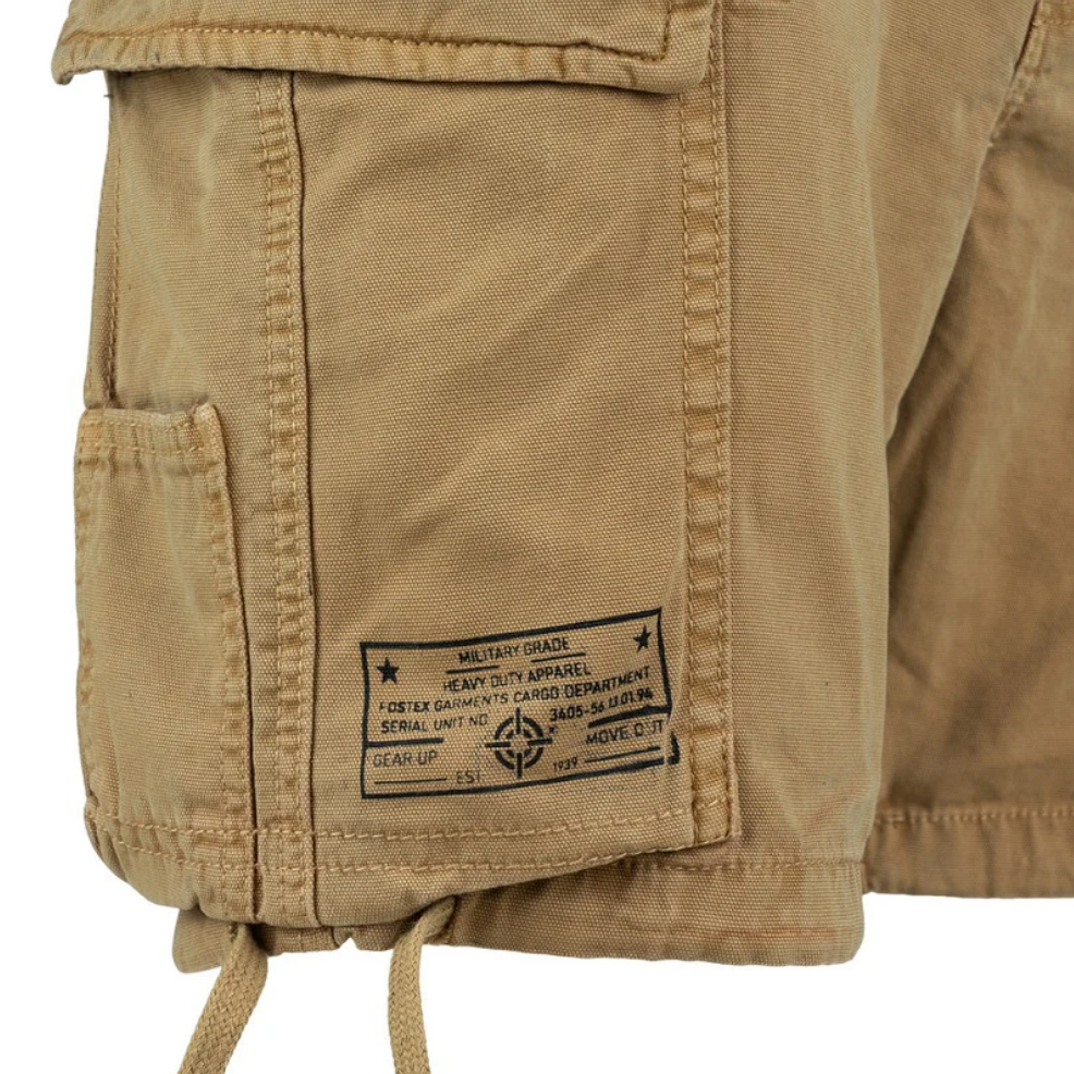 Short Cargo 100% Coton – 7 Poches | Randonnée & Outdoor (Sable)