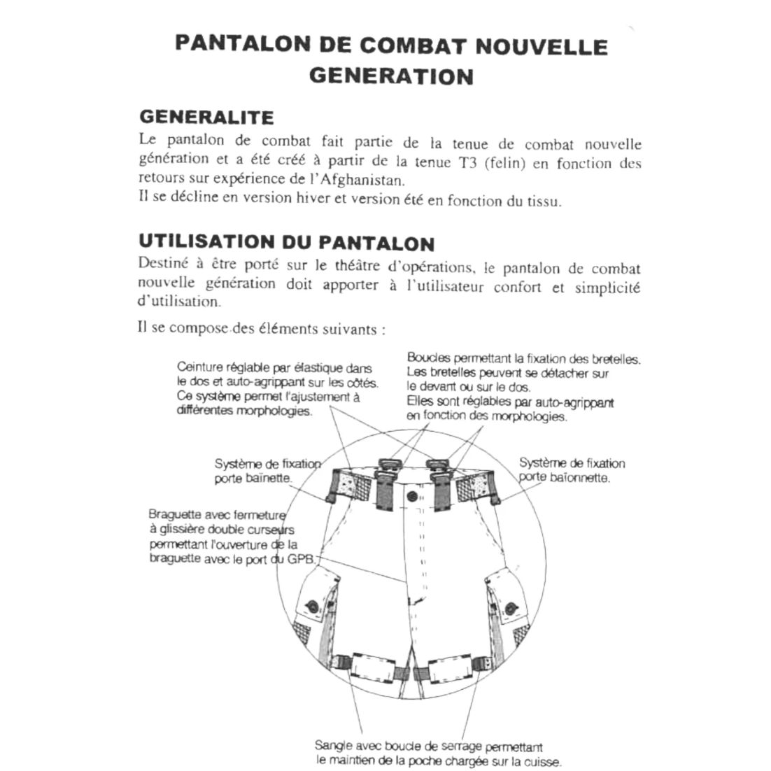 Pantalon treillis de combat CCE satin – Armée française