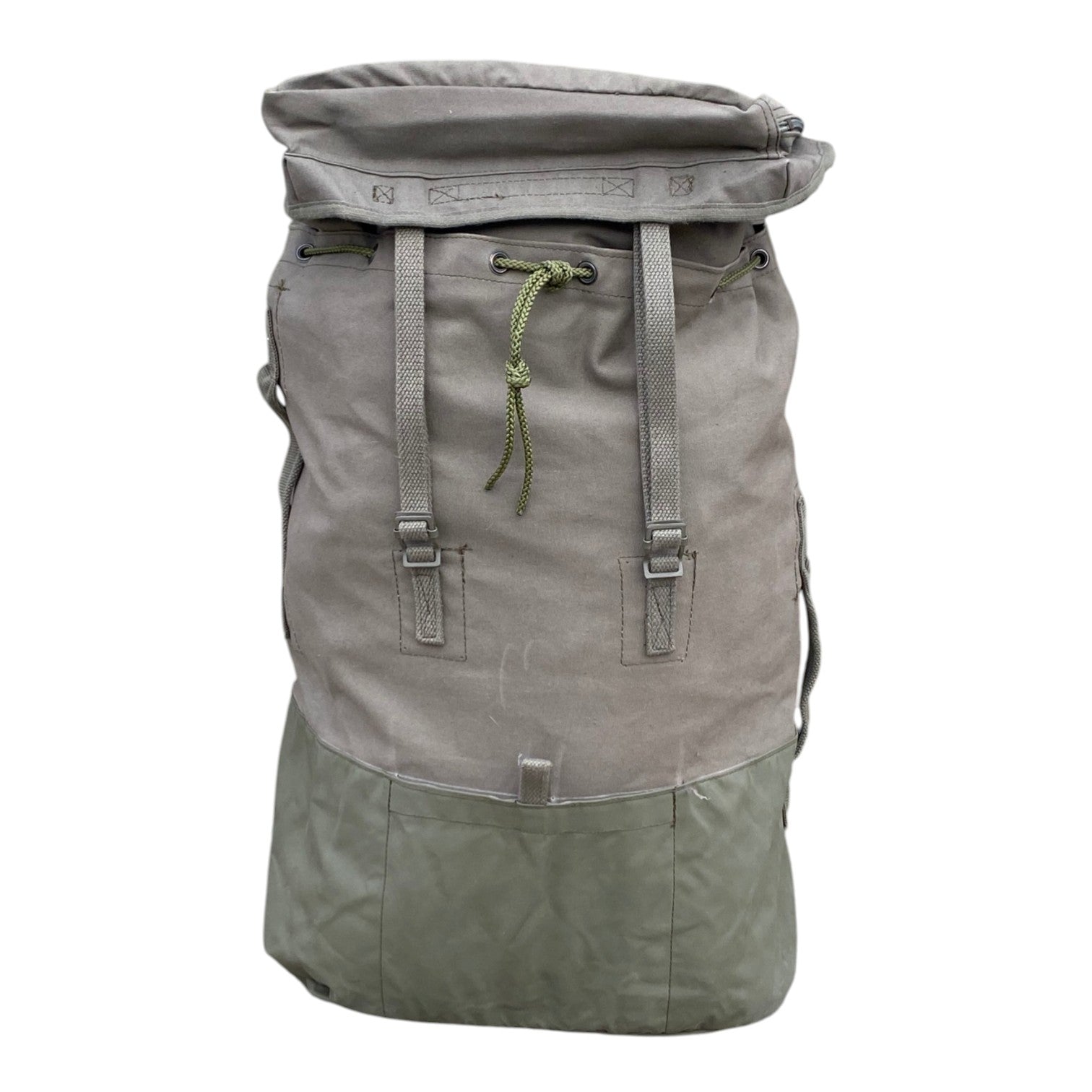 Sac à dos militaire F1 60L/90L Armée française, gris kaki, grande capacité avec cordon et bretelles, toque supérieure resserrable.