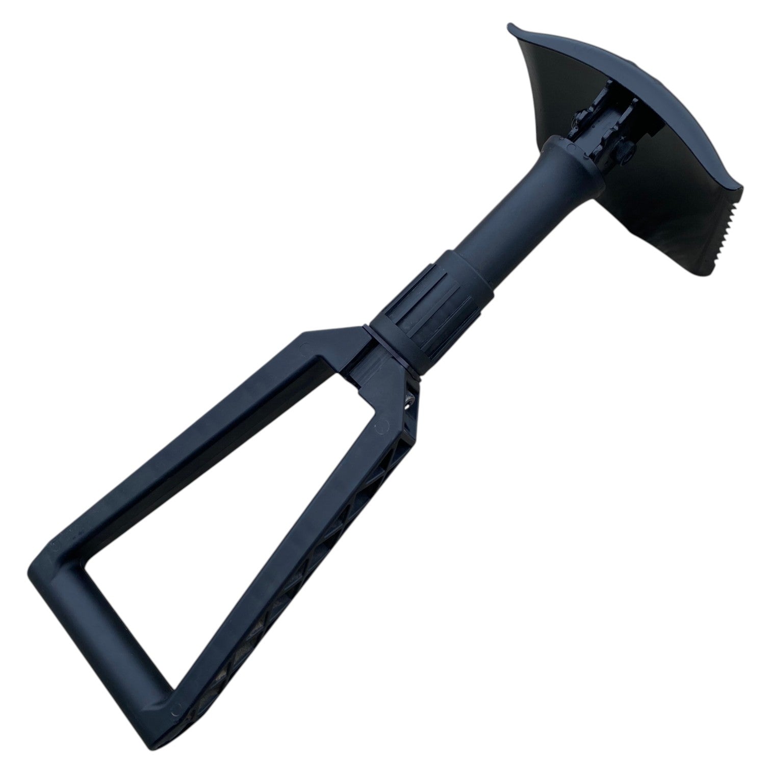 Pelle pliante de survie n° militaire, poignée rabattable et lames en acier, outil compact de camp.