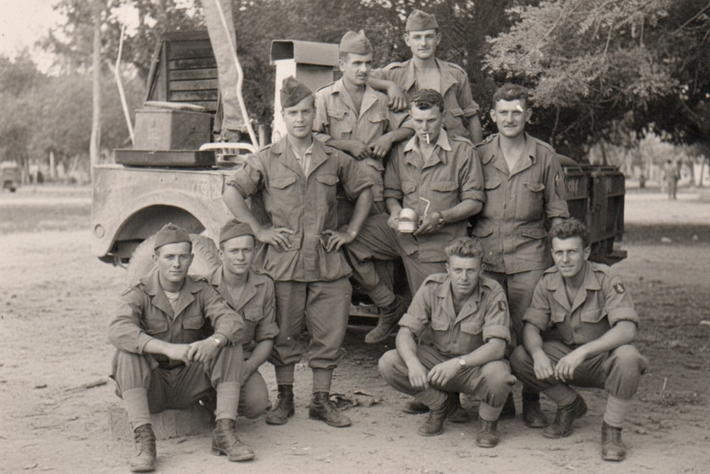 Groupe soldats M47 composition serrée