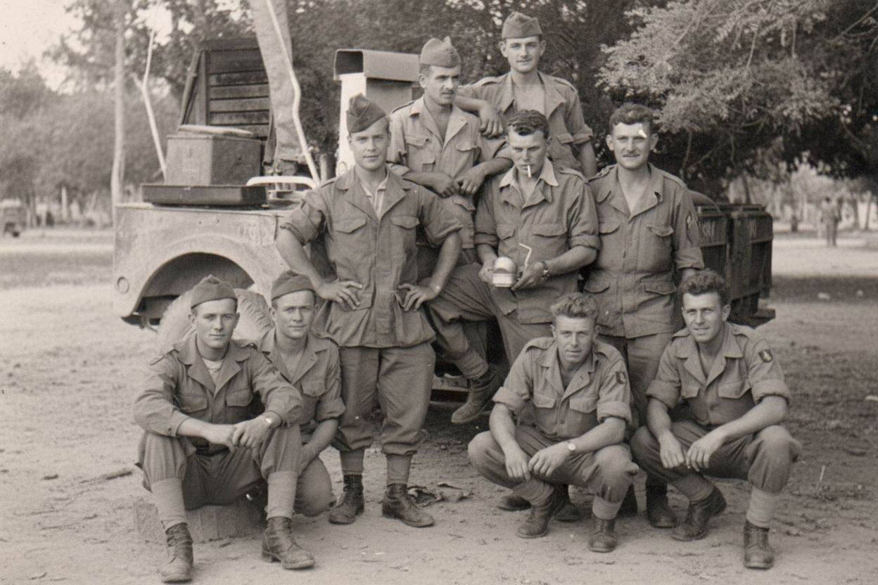 Groupe soldats M47 composition serrée