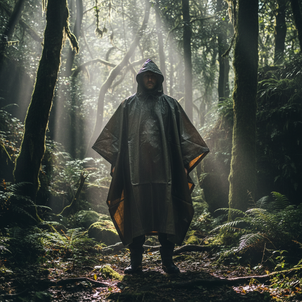 Homme poncho TTA militaire