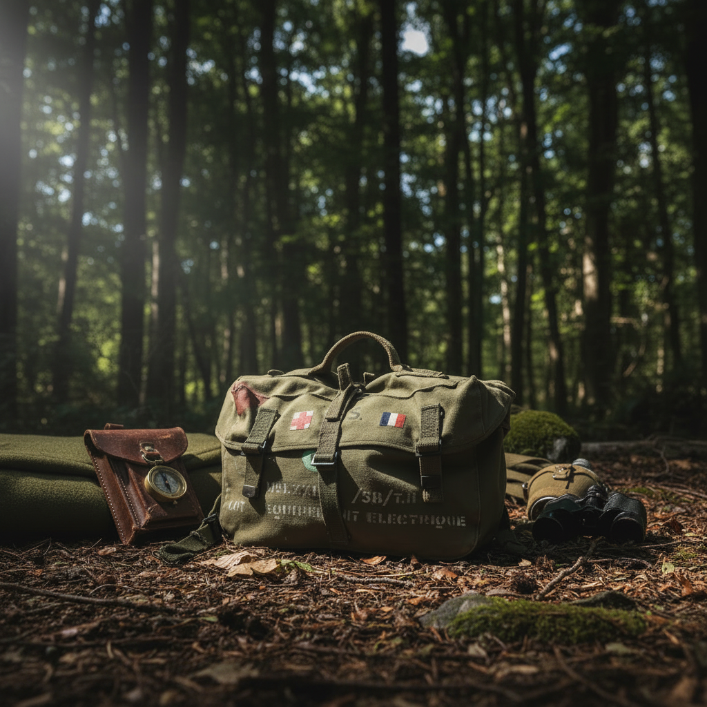Sac US M-1945 mise en scène terrain