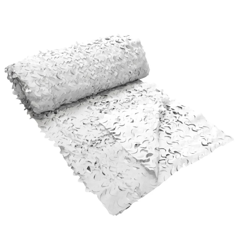 Rouleau filet de camouflage Camo First® Snow blanc/gris, 50m x 150cm, polyester Oxford 210D, 3D réversible