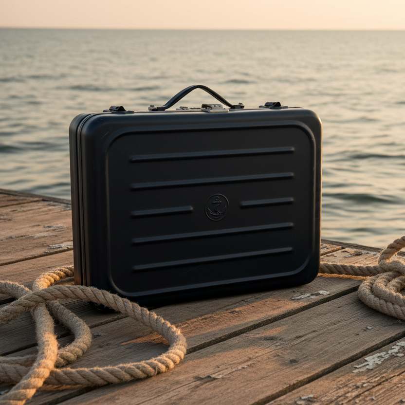 Valise Marine Nationale mise en scène sur quai