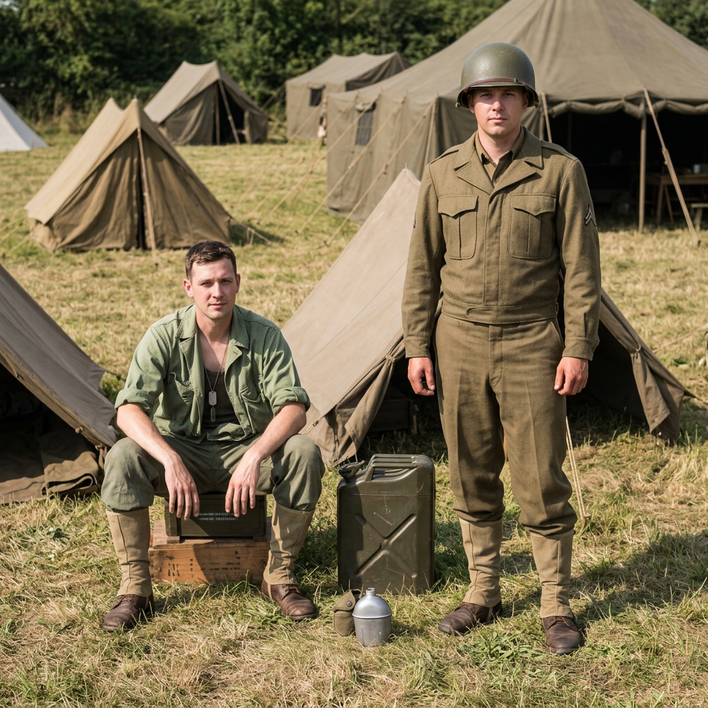 Nouvelle scène avec un soldat debout et un soldat assis