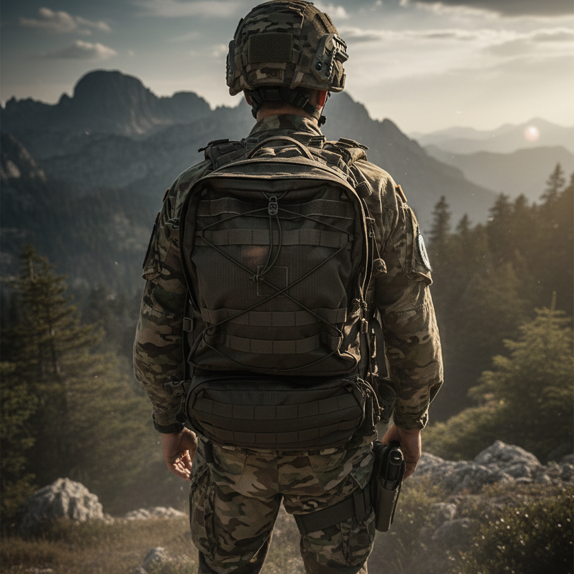 Soldat avec sac Félin 45L