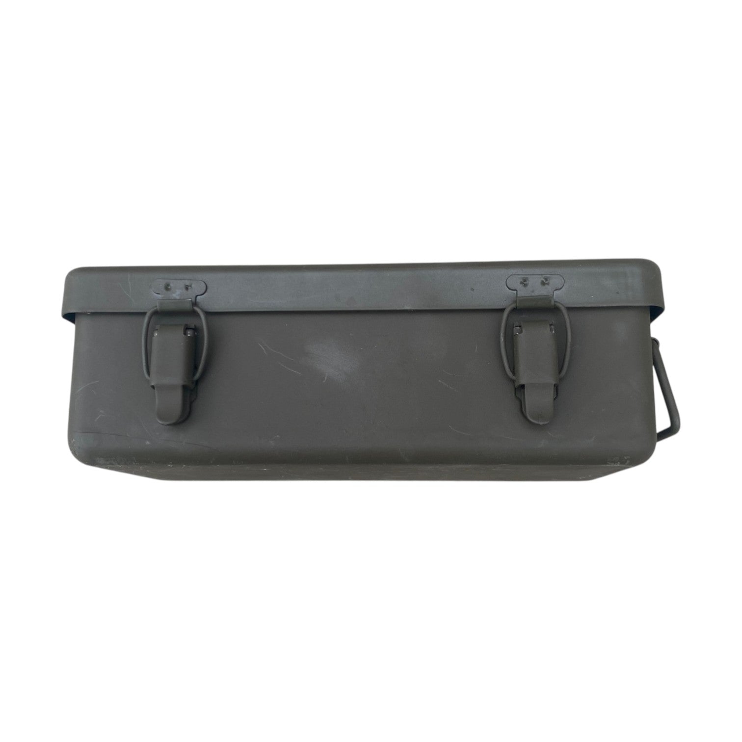 Trousse de secours militaire française authentique pour véhicule léger avec fermetures à boucle.