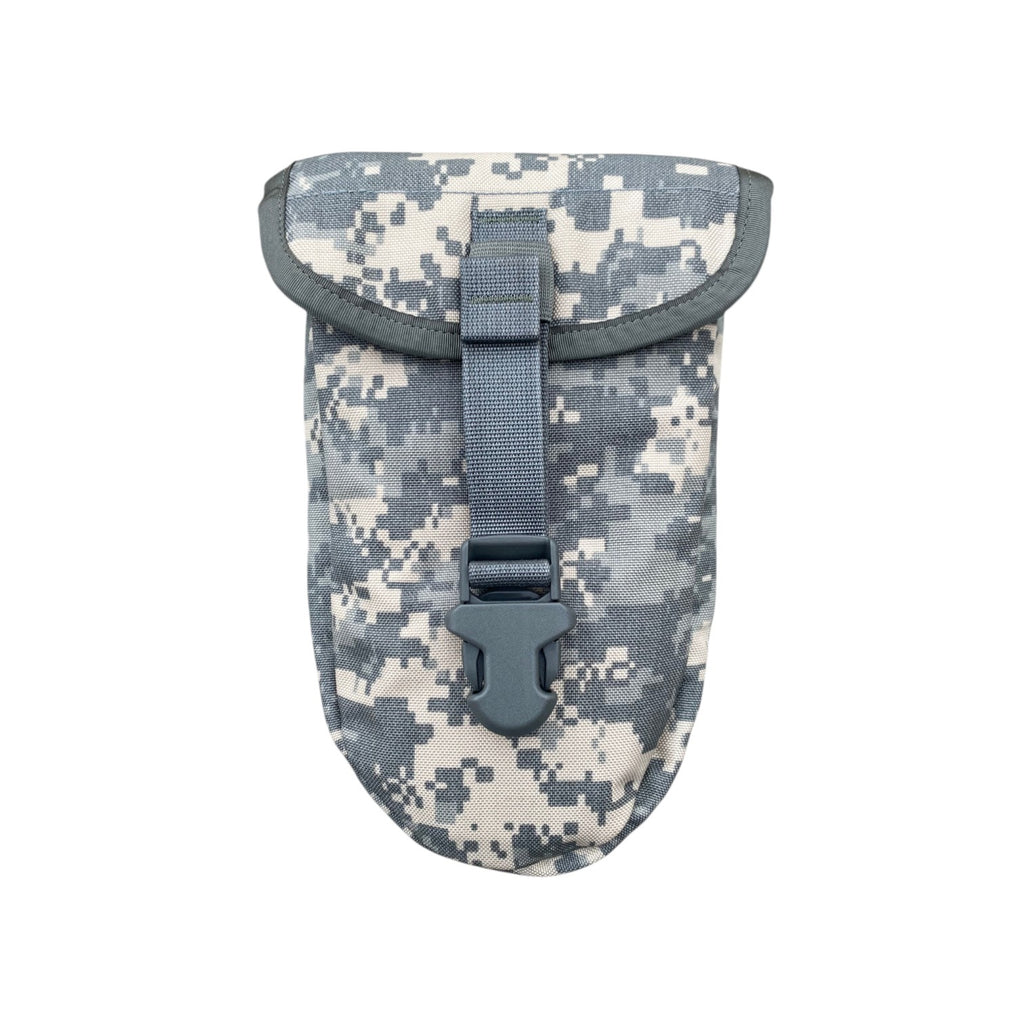 Pochette camouflée digitale gris-bleu, fermeture à clip et sangle, modèle Pelle pliante Gerber US Army.